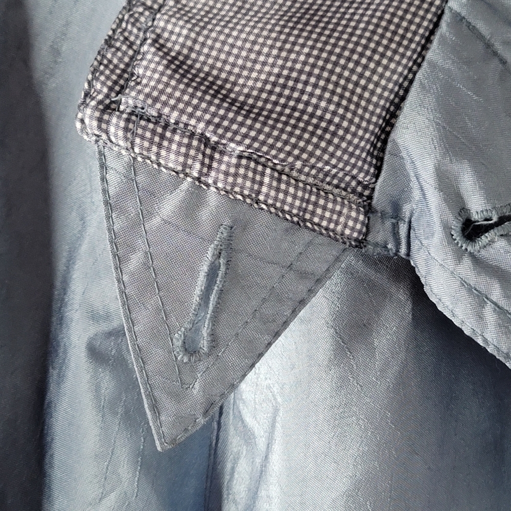 British Mist Full Length Light Blue Vintage Spring Rain Trench Coat Women's 3/4 - Picture 5 of 16